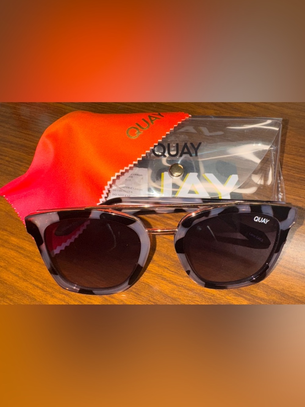 Quay Australia Black Tortoiseshell Frame Sunglasses